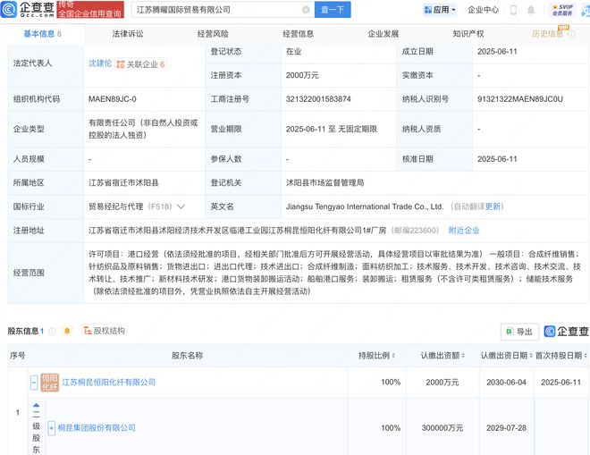 桐昆股份投資成立國際貿(mào)易新公司，拓展針紡織品及原料銷售業(yè)務(wù)